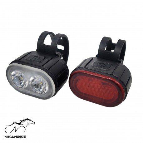 چراغ جلو و عقب دوچرخه مدل 078 شارژی