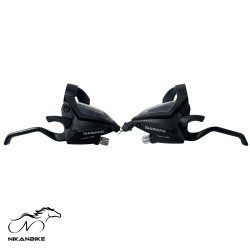 دسته دنده کلاجدار دوچرخه شیمانو 8x3 سرعته مدل SHIMANO ST-EF500 خفاشی - بسته 2 عددی