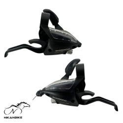 دسته دنده کلاجدار دوچرخه شیمانو 8x3 سرعته مدل SHIMANO ST-EF500 خفاشی - بسته 2 عددی