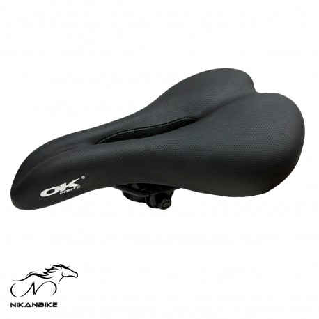 زین دوچرخه اوکی مدل نیمه پهن سوراخ دار