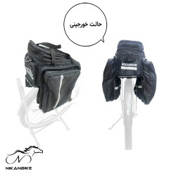 کیف خورجینی و  دوشی  دوچرخه مدل دو کاره با نوار شبرنگ ایمنی