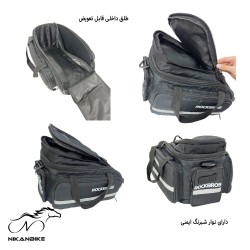 کیف خورجینی و  دوشی  دوچرخه مدل دو کاره با نوار شبرنگ ایمنی