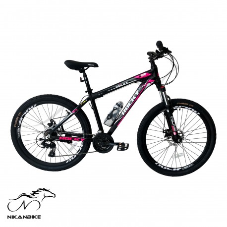 دوچرخه راکی سایز 24 مدل R400 مشکی-صورتی دیسکی