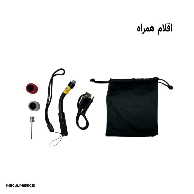 پمپ باد COOSPO AP-B1 درجه‌دار | پمپ برقی دوچرخه 120 PSI | نیکان بایک