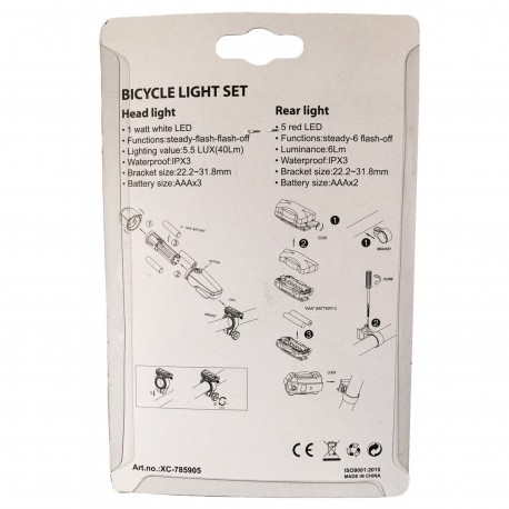 چراغ جلو و عقب دوچرخه اوکی مدل xc-78