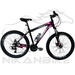 دوچرخه راکی سایز 27.5 مدل R400 مشکی صورتی دیسکی