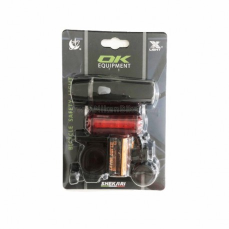 چراغ جلو و عقب دوچرخه اوکی مدل xc-100c