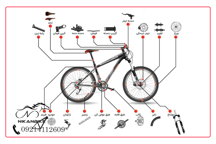 فروش عمده لوازم دوچرخه در فروشگاه نیکان بایک