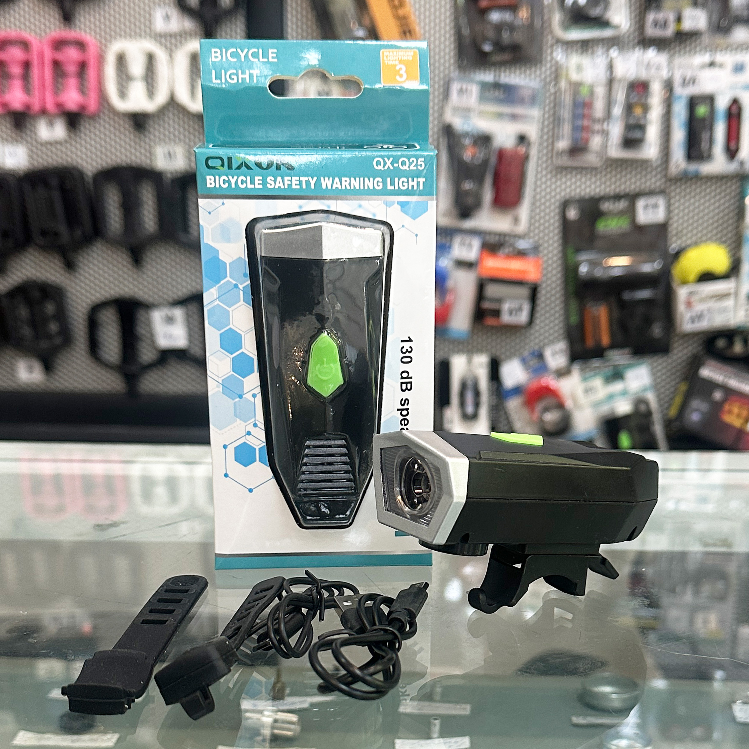 چراغ جلو با بوق دوچرخه مدل QX-Q25